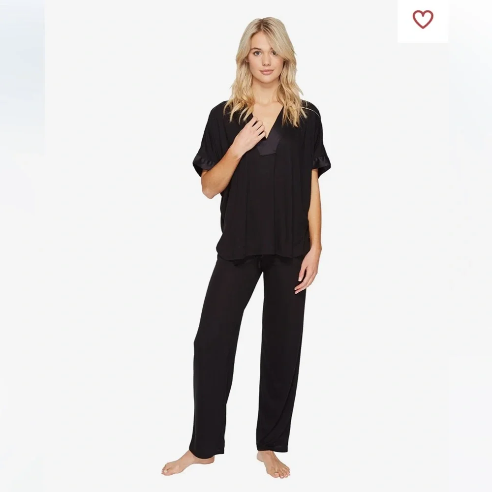 NEW NATORI CONGO DOLMAN KIMONO BLACK 2PC PJ SET - Picture 7 of 14